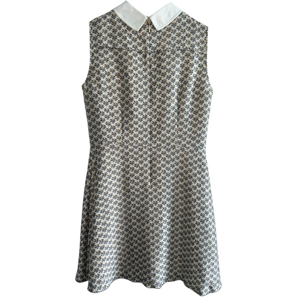 TORY BURCH 100% Silk Fran Mini Dress Removable Collar Sleeveless Cream Ivory 12 - Picture 2 of 9